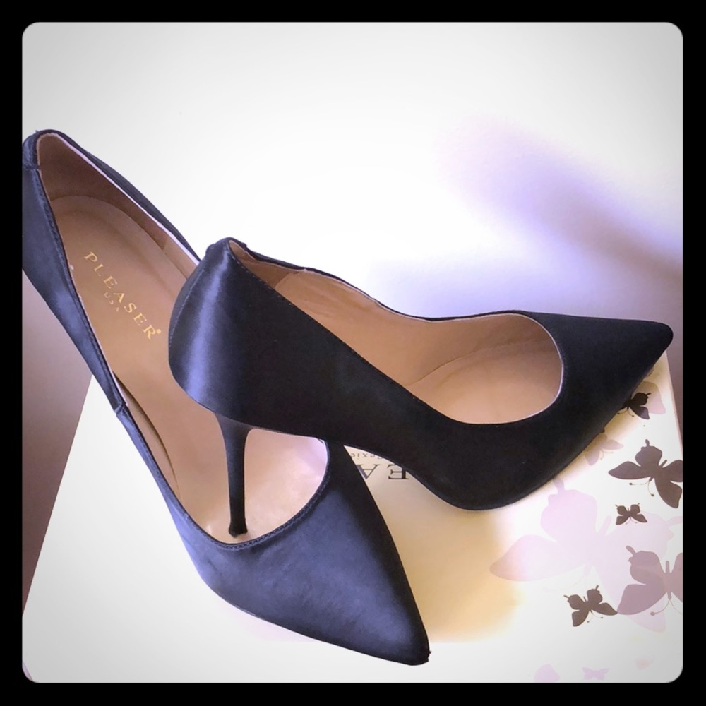 Modern Black satin shoes